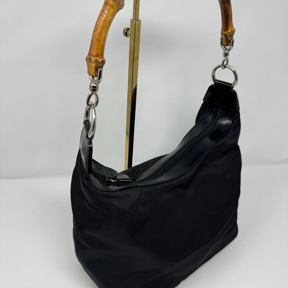 Gucci Authentic Women's Black Shoulder Bag with Bamboo Handle - Picture 3 of 5